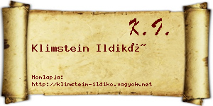 Klimstein Ildikó névjegykártya